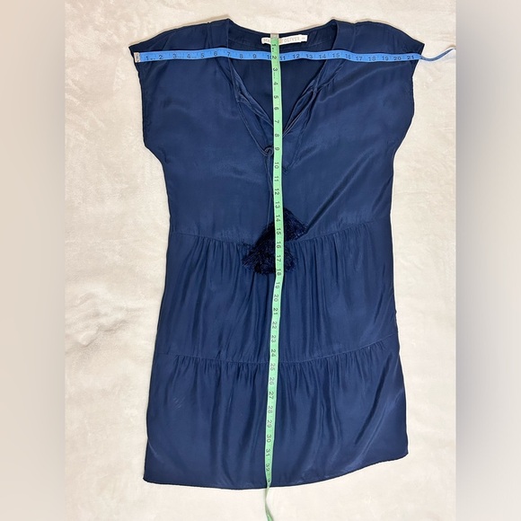 Marie Oliver Blue Tiered Tie Front Sheath Dress - Picture 4 of 6